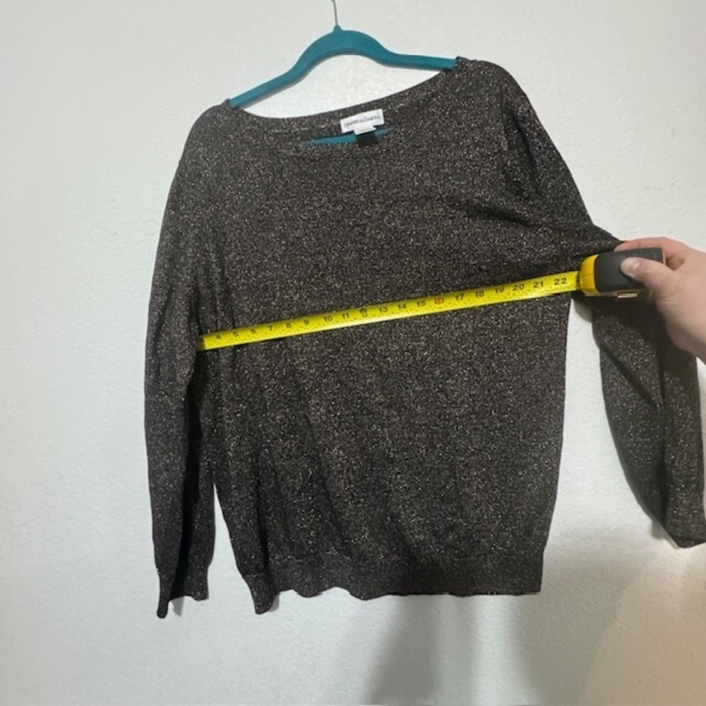 Draper & Damon's Women's Sparkle Knit Sweater Metallic Long Sleeve Top - Picture 3 of 8